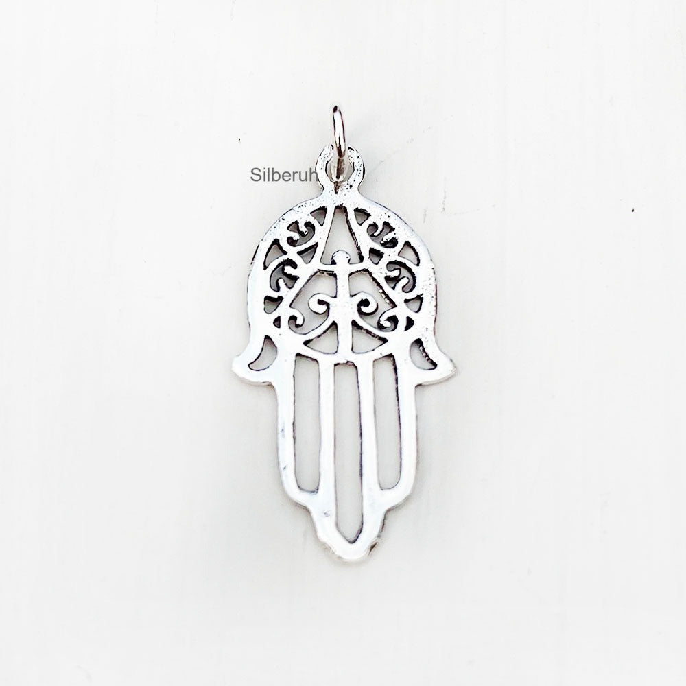 Hamsa Hand Silver Pendant – SILBERUH