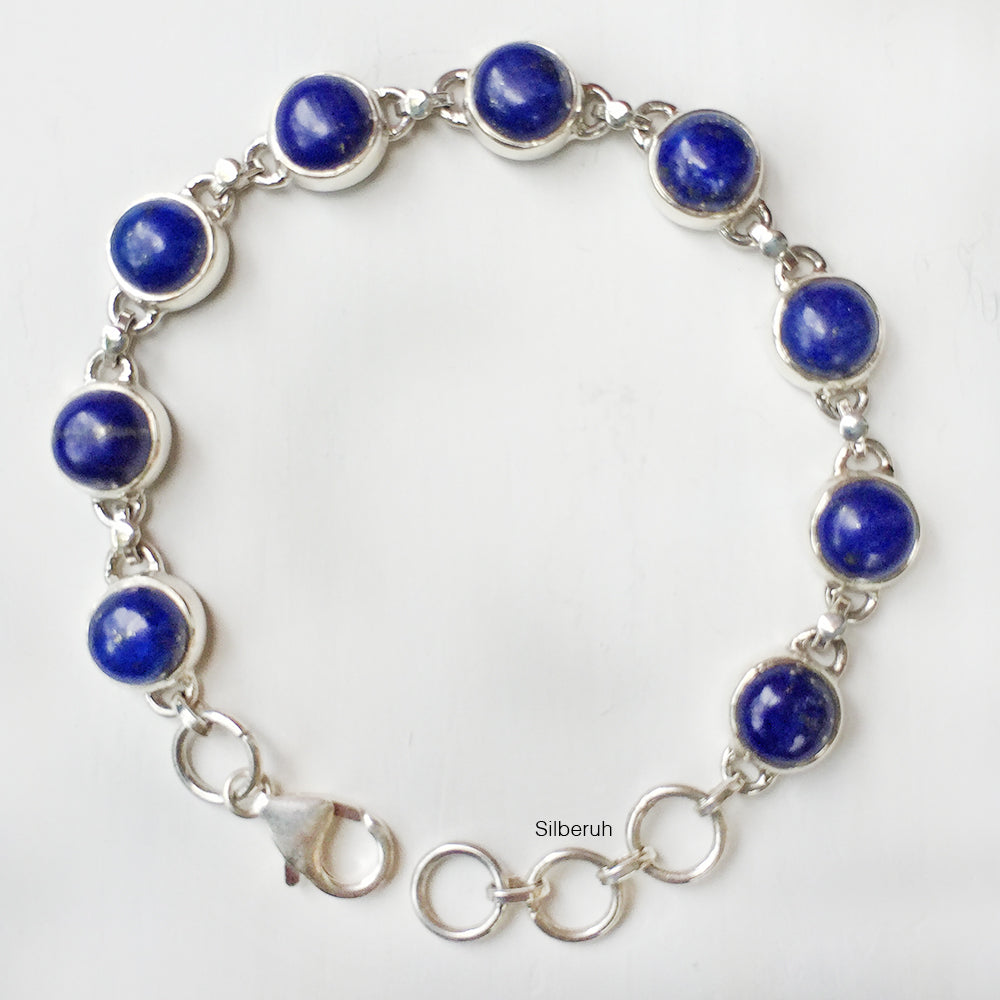 Silver bracelet Lapis Lazuli natural stone, lapis retailer lazuli bracelet, wl55.8