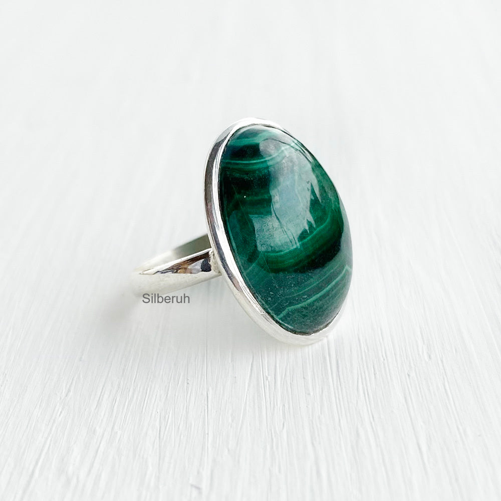 Malachite Silver Ring – SILBERUH