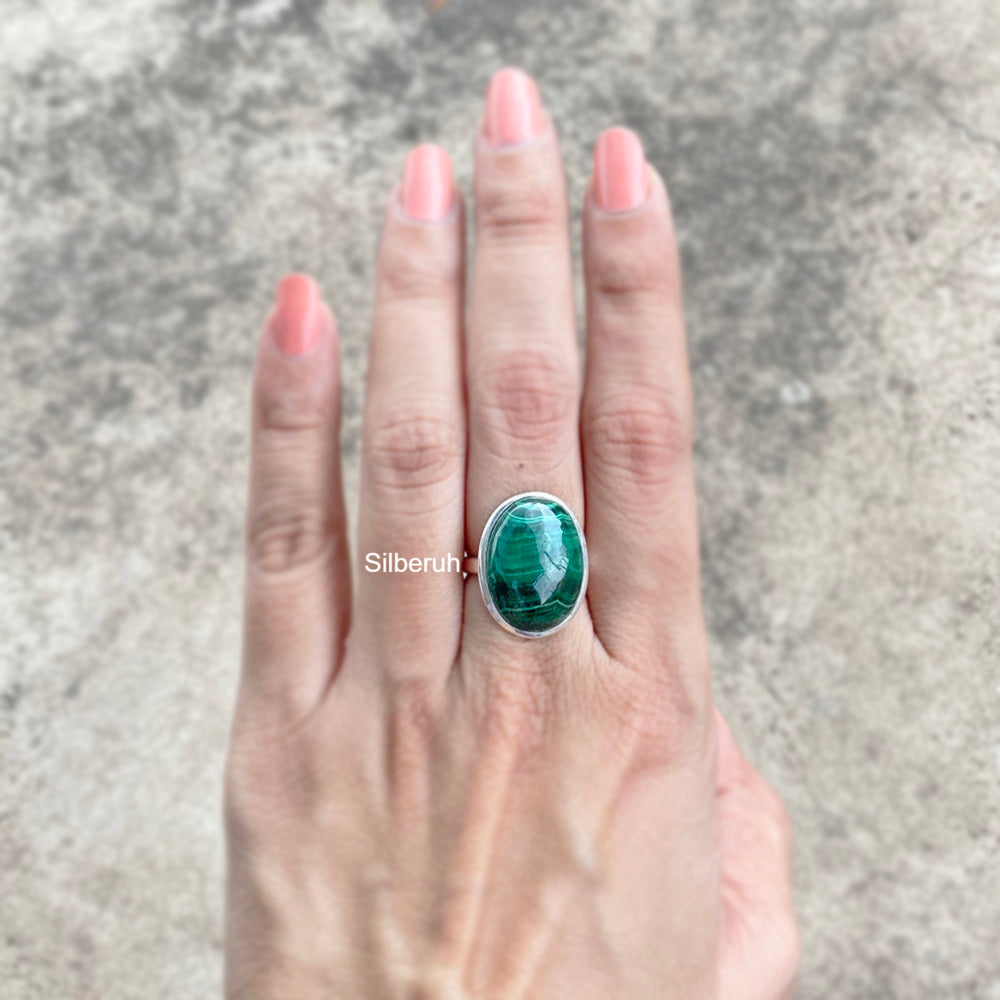 Malachite Silver Ring – SILBERUH