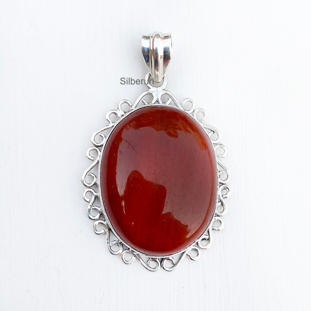 Mookaite jasper garnet 2024 925 silver long pendant necklace