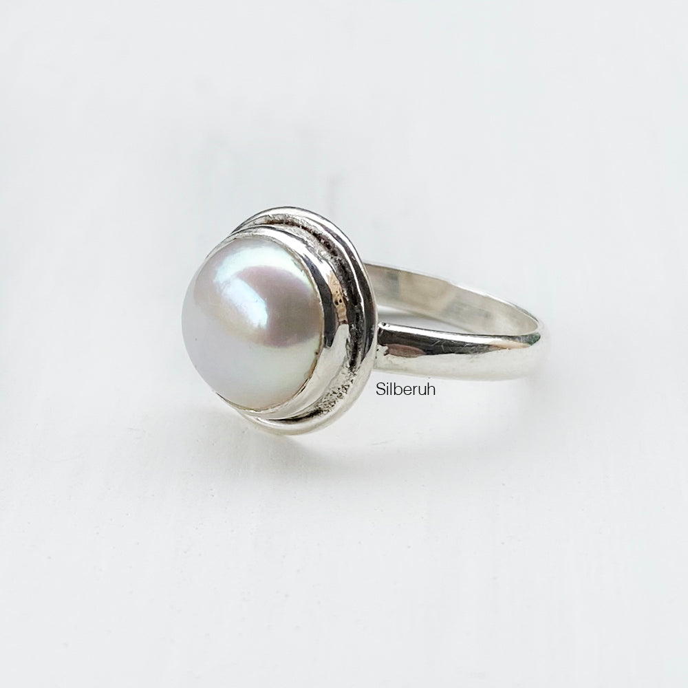 Original Certified Pearl Silver Finger Ring- 3.59 g – Viha Online