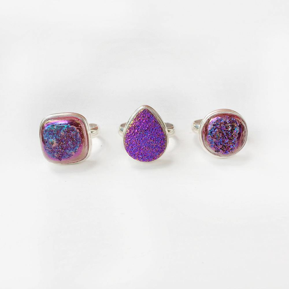 Titanium on sale druzy ring