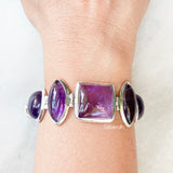 Amethyst Chunky Silver Bracelet