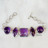 Amethyst Chunky Silver Bracelet