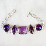 Amethyst Chunky Silver Bracelet