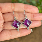 Amethyst Diamond Silver Earring