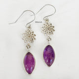 Amethyst Sahasrara Chakra Silver Earring