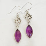 Amethyst Sahasrara Chakra Silver Earring