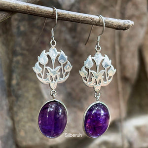 Amethyst Silver Dangle Earring