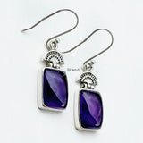 Amethyst Watermelon Silver Earring