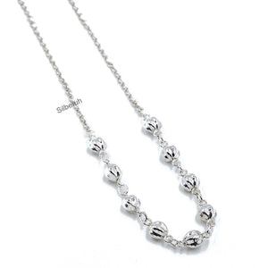 Beaded Silver Necklace