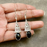 Bell Filigree Black Onyx Silver Earring