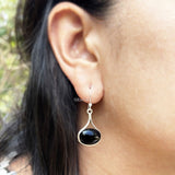 Black Onyx Drop Silver Earring