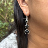 Black Onyx Silver Earring