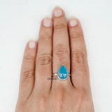 Blue Chalcedony Teardrop Silver Ring