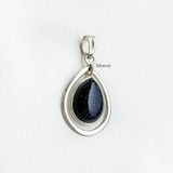 Blue Sunstone Silver Drop Pendant