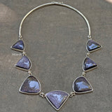 Blue Sunstone Silver Hasli Necklace