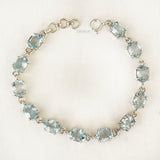 Blue Topaz Facetted Silver Bracelet