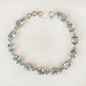 Blue Topaz Facetted Silver Bracelet