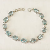 Blue Topaz Facetted Silver Bracelet