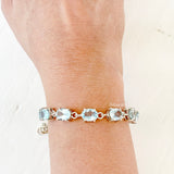 Blue Topaz Facetted Silver Bracelet