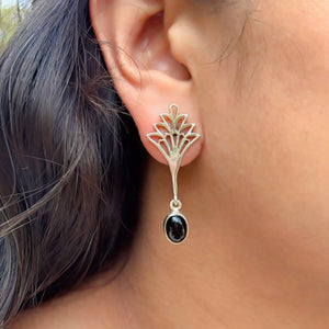 Victoria Black Onyx Silver Earring