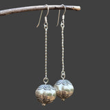 Dholki Chain Silver Drop Earring