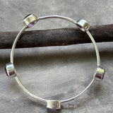 Facetted Amethyst Silver Bangle