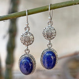 Filigree Lapis Lazuli Silver Earring