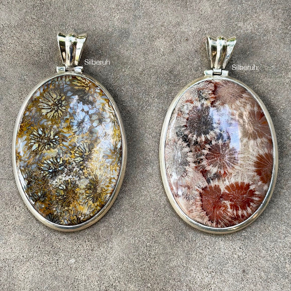 Fossil Coral Silver Pendant