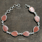 Golden Sunstone Pear Silver Bracelet