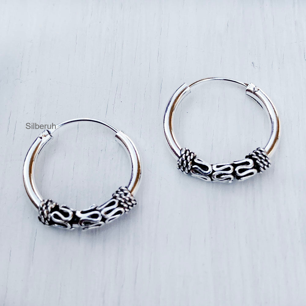 Gypsy Silver Bali Hoop Earring – SILBERUH