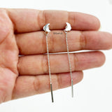 Half Moon Chain Silver Earring