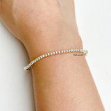 Half Moon Charm Stretchable Silver Bracelet