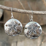 Hammered Flower Silver Earring