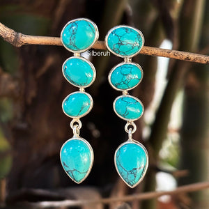 Hathor Turquoise Silver Earring