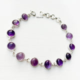 Amethyst Round Silver Bracelet