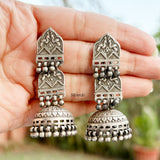 Jharokha Silver Jhumka