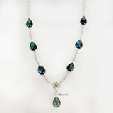 Labradorite Phool Silver Necklace