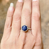 Lapis Lazuli Knotted Round Silver Ring