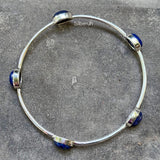 Lapis Lazuli Silver Bangle