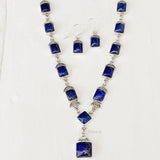 Lapis Lazuli Silver Necklace & Earring Set