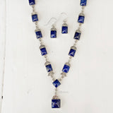 Lapis Lazuli Silver Necklace & Earring Set