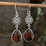 Mahogany Obsidian Silver Earring