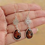 Mahogany Obsidian Silver Earring