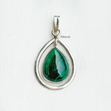 Malachite Drop Silver Pendant