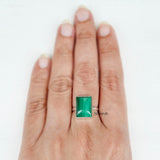 Malachite Rectangular Silver Ring