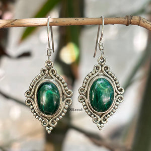 Malachite Silver Earring