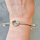 Mixed Gems Silver Bangle